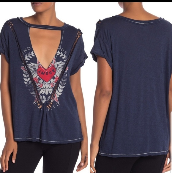 emory park Tops - EMORY PARK GRAPHIC PRINT BRAIDED TEE